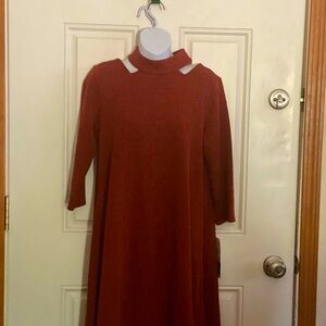 Perceptions Mockneck Cold Shoulder Sweater Dress size M NWT